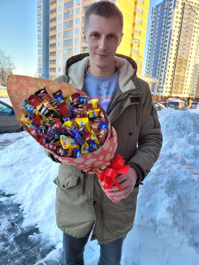 Съедобный букет из шоколадок «Конфетка» — доставка цветов Королёве