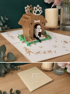 Объёмная pop-up открытка &laquo;Собачка в домике&raquo;